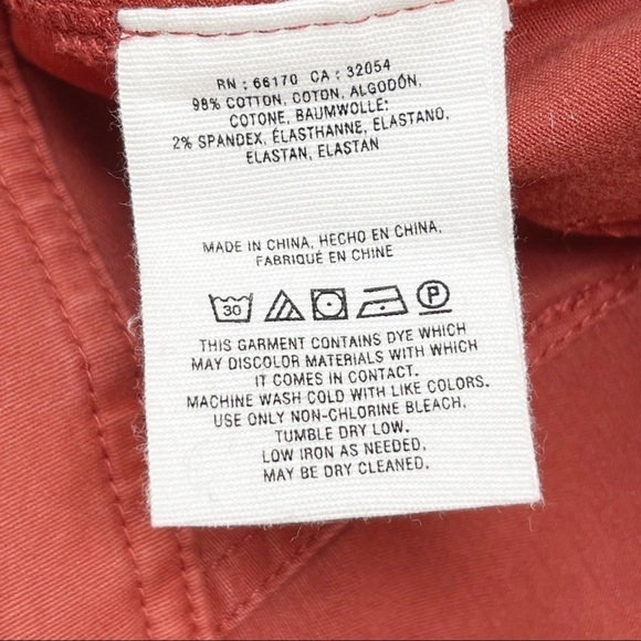 HEI HEI ANTHROPOLOGIE Women’s Red SLIM UTILITY CARGO PANTS 29” Inseam Size 25 - Picture 9 of 10